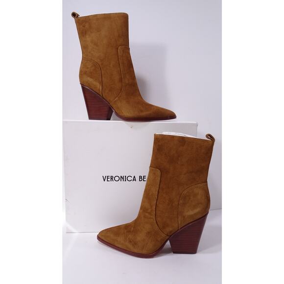 Veronica Beard Women's Logan Suede Booties Boots Hazelwood NIB 498 9.5 - Picture 11 of 15